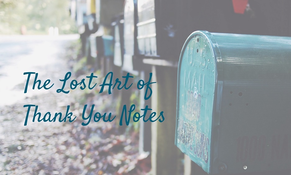 the lost art of thank you notes, blue mailbox