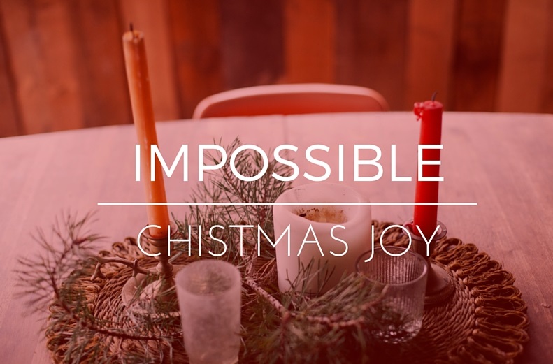 impossible christmas joy, festive centerpiece with two red candles