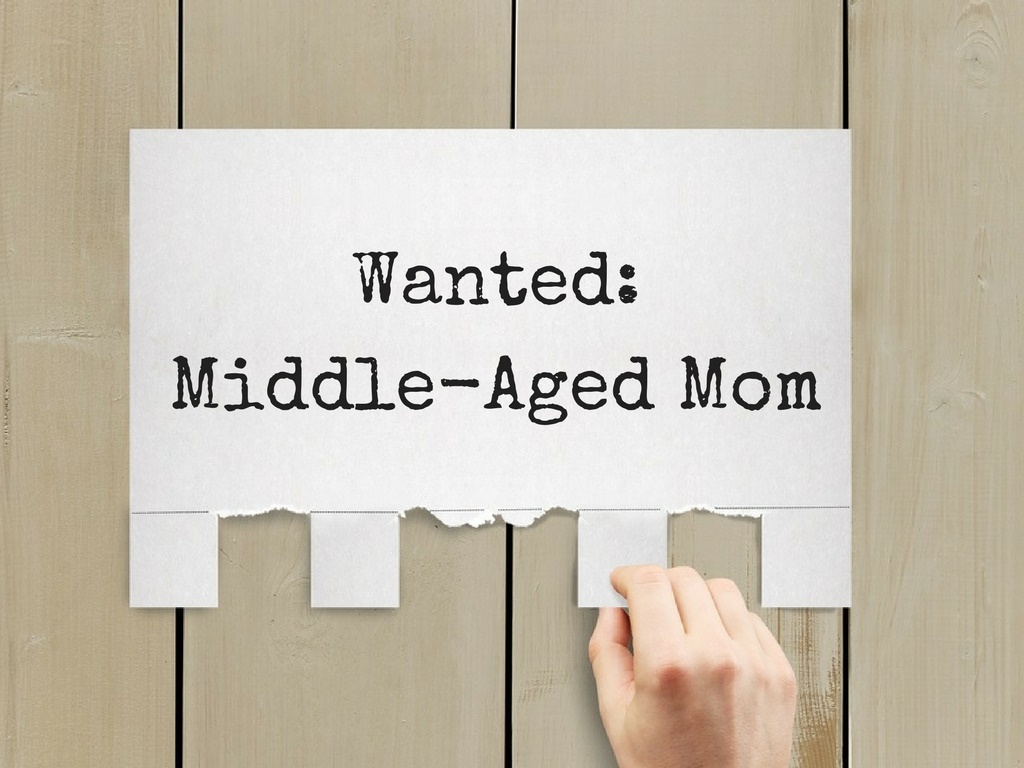 wanted middle aged mom, paper sign on wall